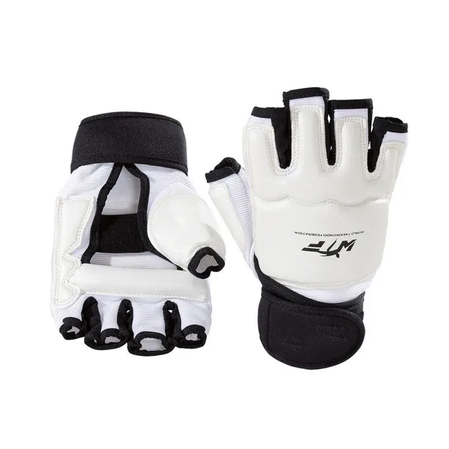 Half Fingers Gloves White Taekwondo Karate Fight Boxing Gym Training