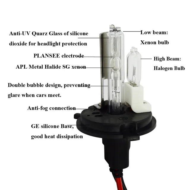 Pair h4 xenon halogen bulbs AC 12V hid xenon light H4 high low Hi Lo