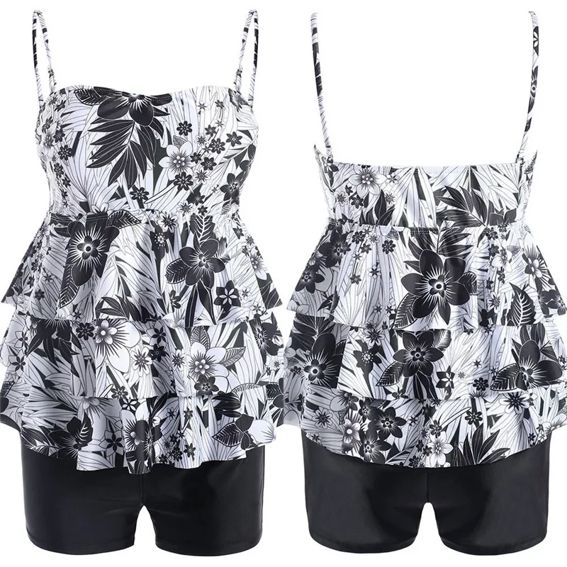 

Women Plus Size Bikini Set Swimwear Push-Up Padded Print Bra Swimsuit Beachwear Z0227