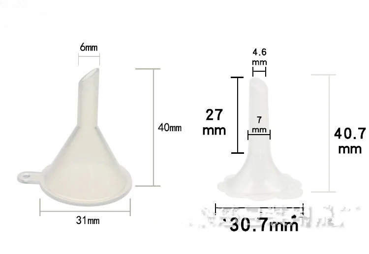 10 шт./лот новые маленькие пластиковые воронки прозрачные мини жидкие масляные воронки для флакон с арома-Распылителем лаборатория 2 стиля