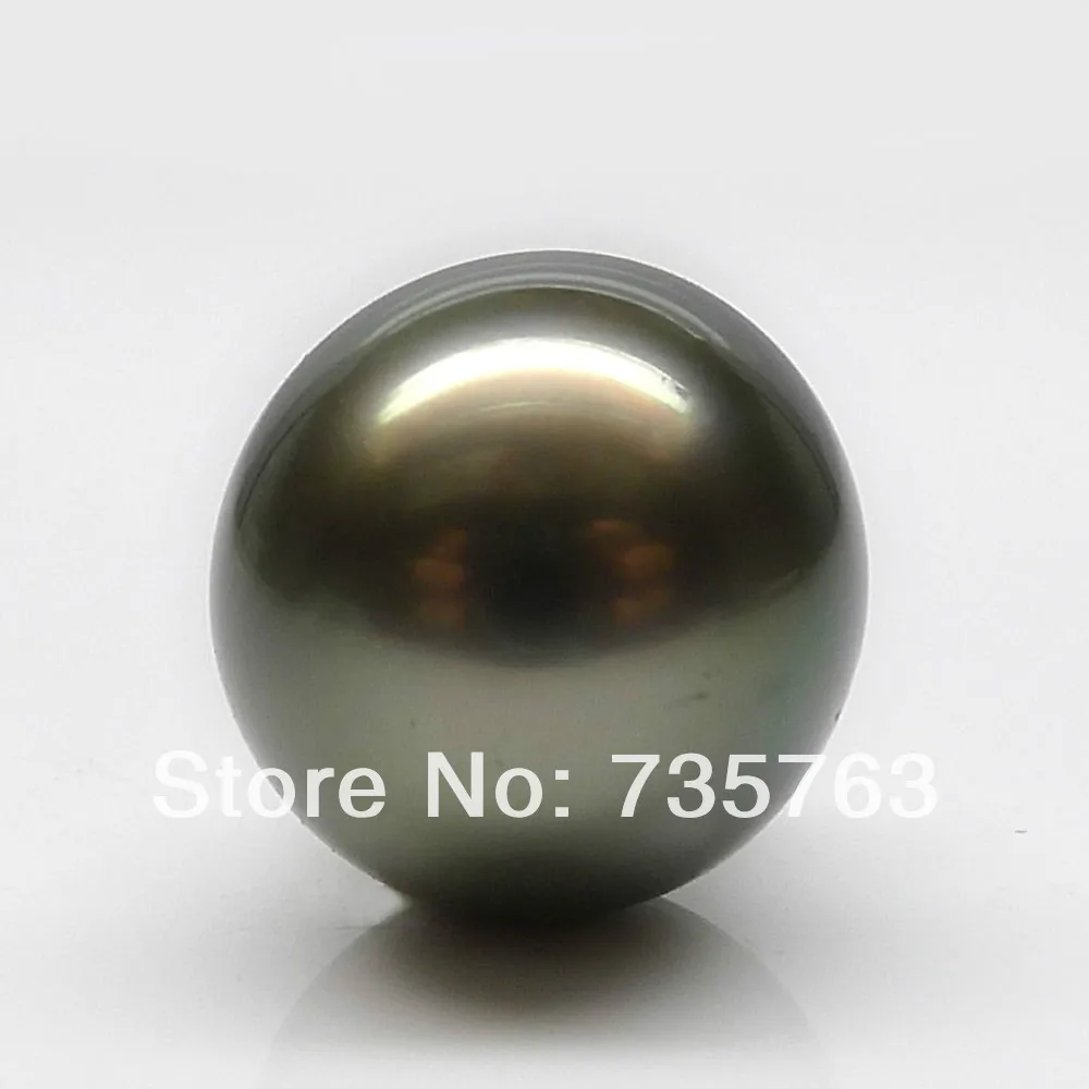 

xiuli 000467 HIGH LUSTER!GREEN!OVAL 11.6*12MM NATURAL LOOSE TAHITIAN PEARL