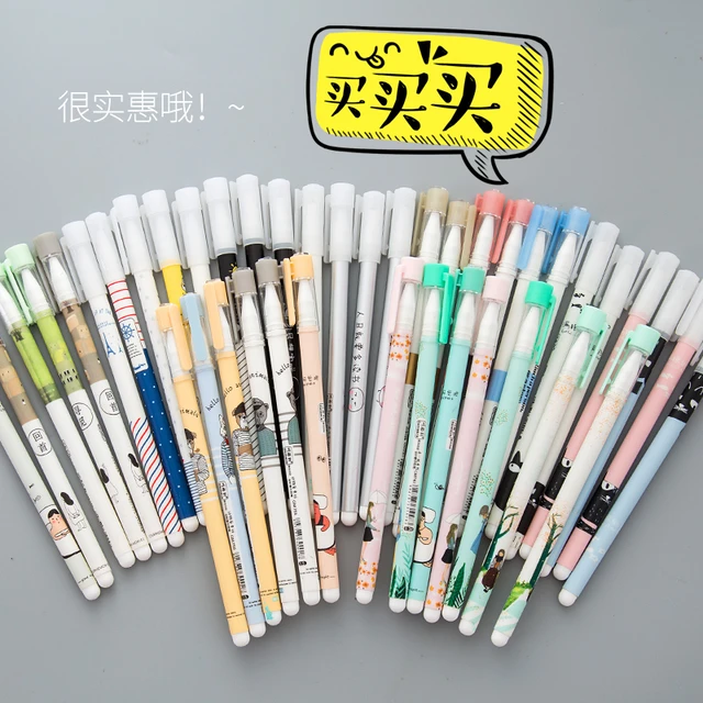 Kawaii Ballpoint Pen 0.5mm Gel Ink Colored Pens Cute Stationery Set Office  & School Art Supplies For Writing Mark Hand Account - Gel Pens - AliExpress