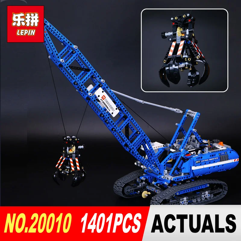 

LEPIN 20010 1401Pcs Technic Series Genuine Technic Mechanical Crawler Crane Model Building Blocks Toys 42042 for Christmas gifts