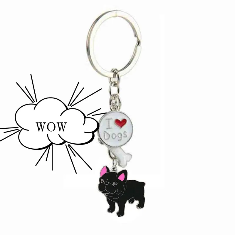 

I Love My Dog Keychain Lovers Corgi Husky Bulldog Pet Puppy Pendant Key Chain Jewelry Christmas Decoration Children Gifts