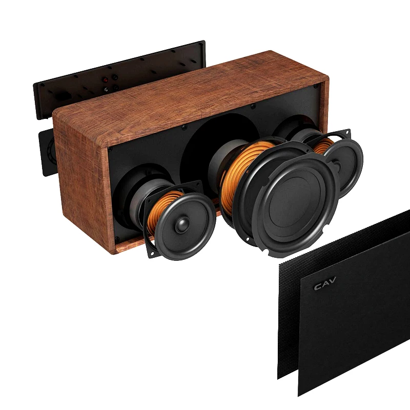 Discount CAV AT60 Bluetooth Speaker 2.1 Portable Speaker Channel Wooden Aux Optical Coaxial Usb Input Deep Bass Speaker 5.25" Woofer 4 EQ 4