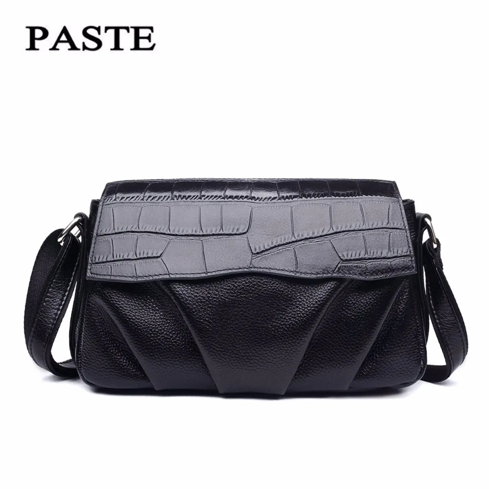 

PASTE Female First layer cowhid Totes Women Shoulder bag Leather Messenger Bags fashion Satchel bag Handbags Crossbody bags