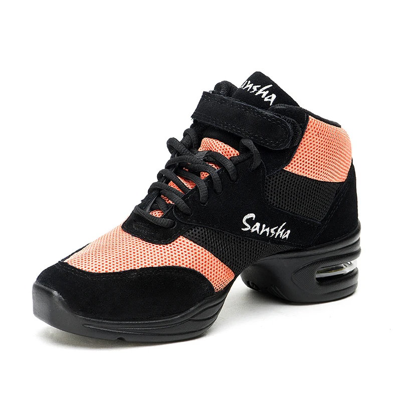Sansha/танцевальная обувь с верхом из дышащей сетки на высокой подошве; удобные мягкие танцевальные кроссовки для сальсы и джаза; H135M