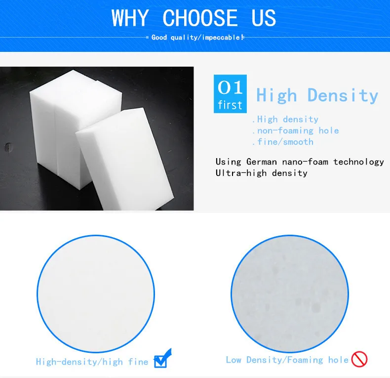 50 шт./лот высококачественный Меламиновый губка волшебная губка Ластик меламиновая губка для кухня, ванная, офис чистки 10x7x3 см
