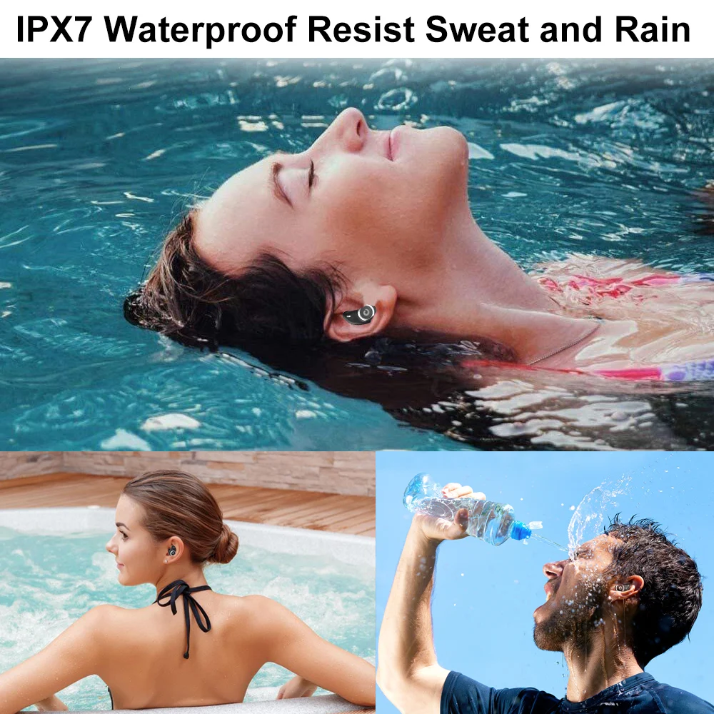 GUSGU TWS auricular Bluetooth inalámbrico auriculares V5.0 en la oreja del deporte auriculares con banco de potencia y micrófono manos libres - 5