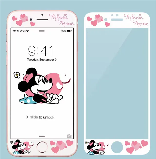 Мультфильм шаблон полное покрытие закаленное стекло для iPhone 6 6S 7 8 плюс Защитная пленка для экрана - Цвет: 13