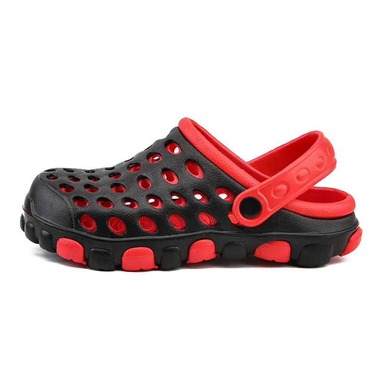 CeLai/ летняя прозрачная обувь; мужские пляжные сандалии; тапочки с отверстиями; мужские шлепанцы; светильник; Sandalias; Мужская Уличная Летняя обувь; Chanclas A-027 - Цвет: red