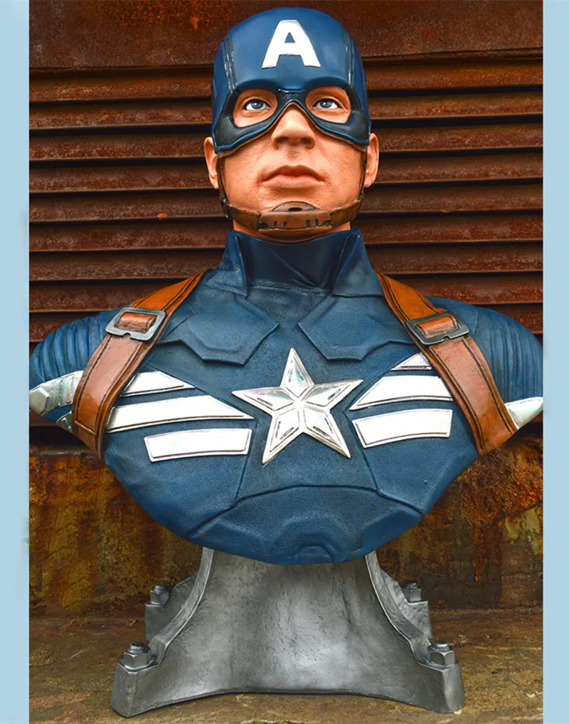 

Captain America 3: civil war Bust Captain America 1:1 Statue (LIFE SIZE) Recast Half-Length Photo Or Portrait Model