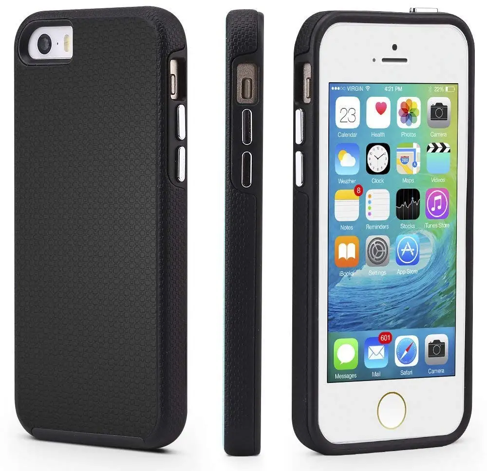 

Cover for iPhone 5/5s Case, Dual Guard Protective Shock-Absorbing Scratch-Resistant Rugged Drop Protection Cover for iPhone 5/5S
