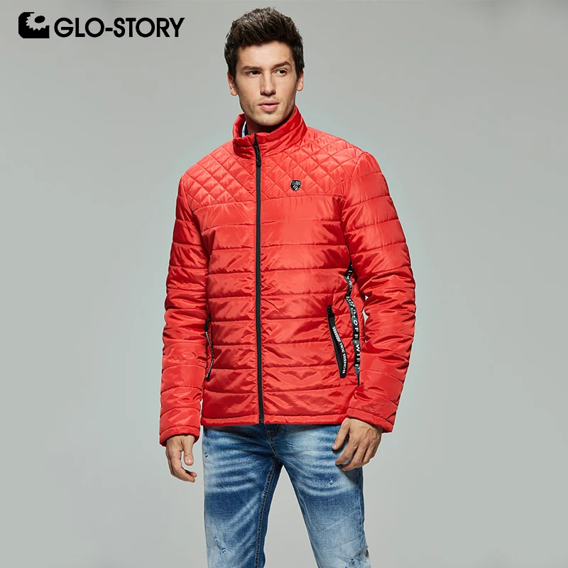 GLO-STORY отправлено из Европы, Мужская коллекция, базовая Толстая зимняя верхняя одежда, пальто, хлопковая одежда, мужская куртка на молнии, MMA-7754