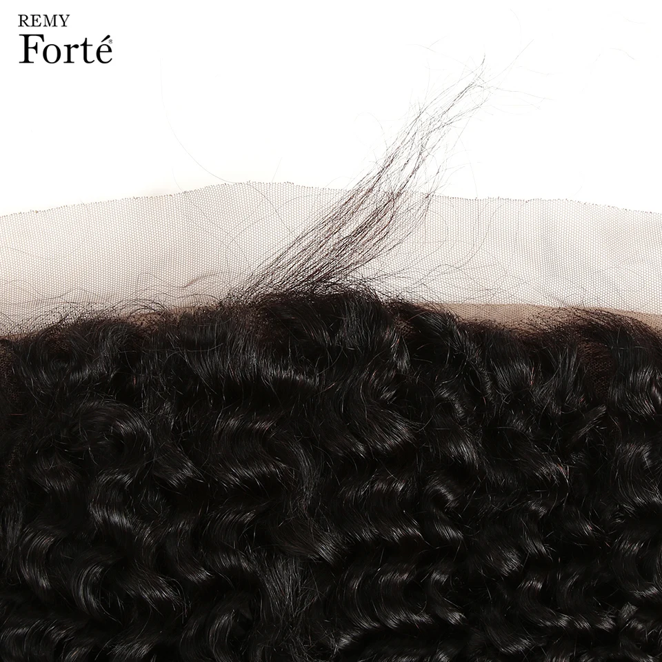 Remy Forte 20 Inch Closure Transparent Lace Frontal 13X4 Lace Free Part Deep Wave Brazilian Hair Weave Frontal Baby Hair Closure