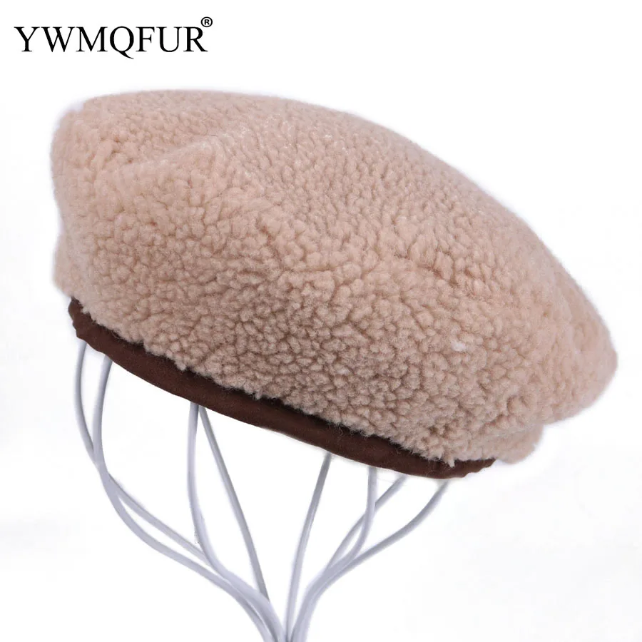 

YWMQFUR Autumn Winter Vintage Wool Women Berets Caps Fashion Double Sided Use Warm Lady Hat Female Beanies Cap 2018 New Arrival