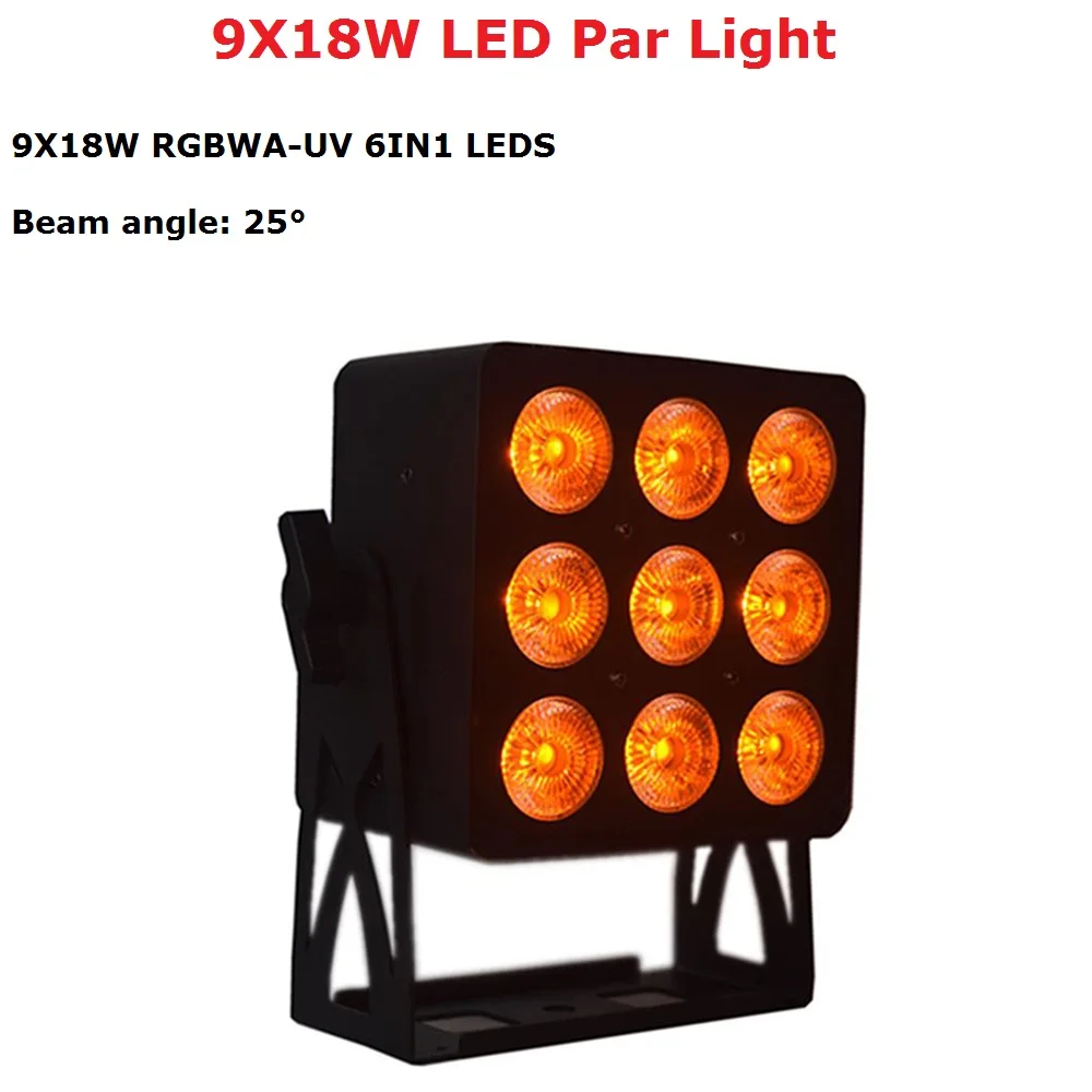 9X18W LED Par огни RGBWA-UV 6в1 плоский DMX контроллер Дискотека профессиональное освещение