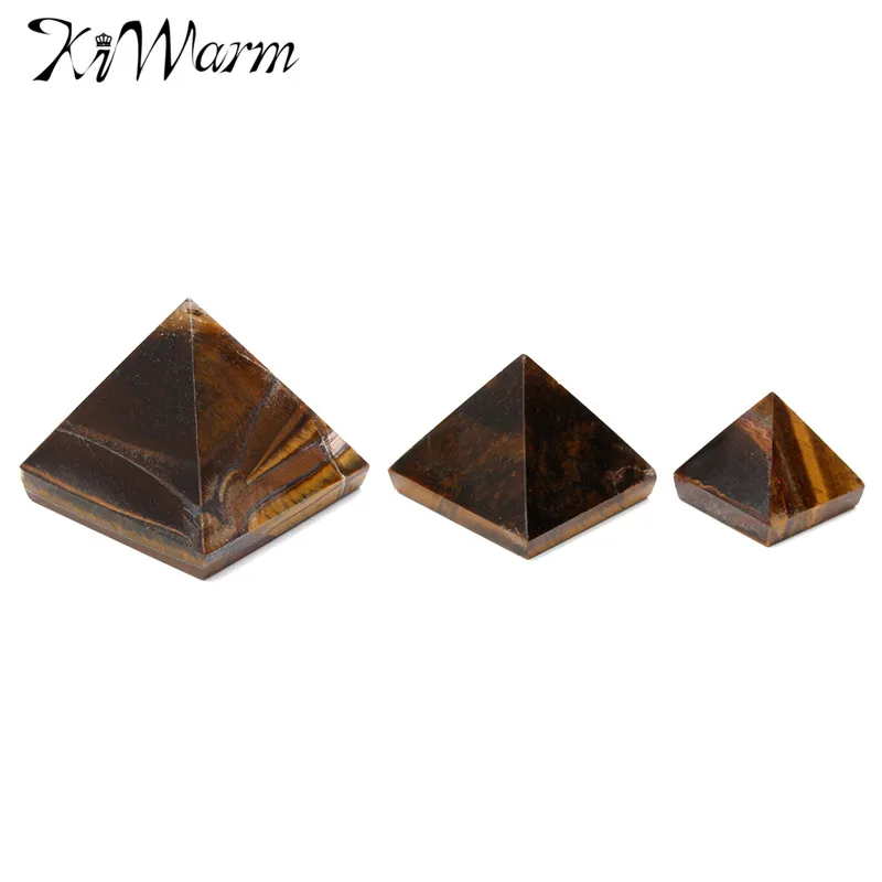 

KiWarm 1PC 15/20/25mm Tiger Eye Quartz Crystal Pyramid Stone Healing Orgone Feng Shui Gemstone for Home Decor Ornaments Gifts