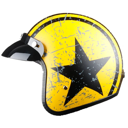 LDMET casco moto Винтаж moto rcycle шлем jet capacetes de moto ciclista vespa cascos para moto Кафе racer с открытым лицом - Цвет: matted starYY