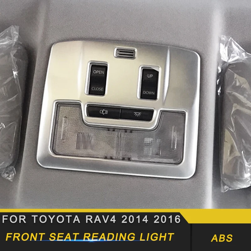 

For Toyota RAV4 2016 Car Styling Front Seat Reading Light Lamp Panel Cover Trim Frame Sticker Interior Accessories
