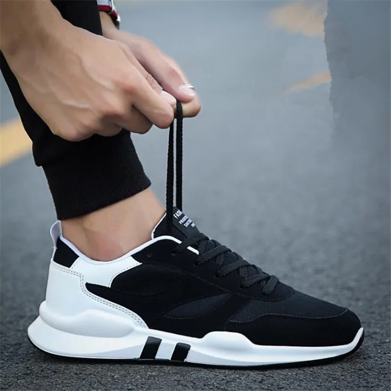 2019 New Spring Autumn Men Lightweight Breathable Non-slip Fashion Mixed Colors Lace up Sneakers Shoes Casual Shoes