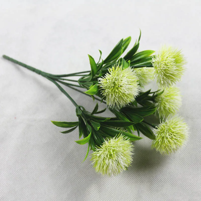 

1 Bouquet 7 Heads 5CM Dandelion Flowers Home Decorative 3 Colors Plastic Artificial Flowers For Wedding Valentine's Day Decor
