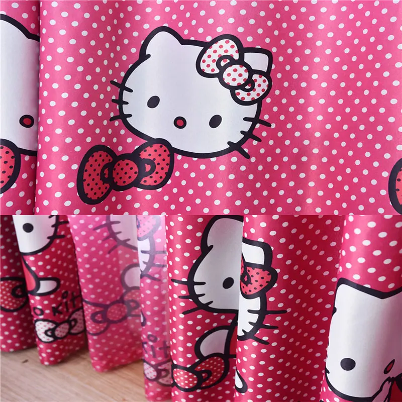Розовые занавески с принцессой hello kitty для девочек, занавески для ванной комнаты