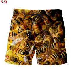 Мужские шорты маленькая Пчелка Забавный мед 3D принт шорты мужские/женские уличная Harajuku стиль летние распродажа шорты S227