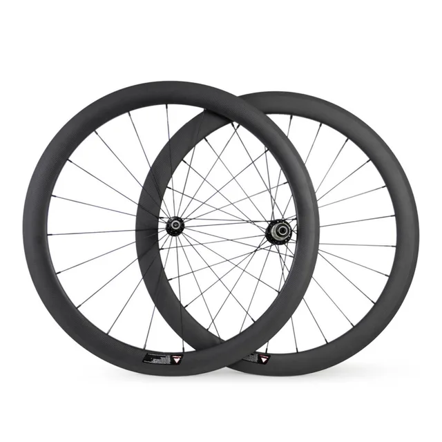 Best price at $394 Cheap 700C Clincher Carbon Wheels 50mm Racing Road Bike Wheelset Ultra Light 1470g