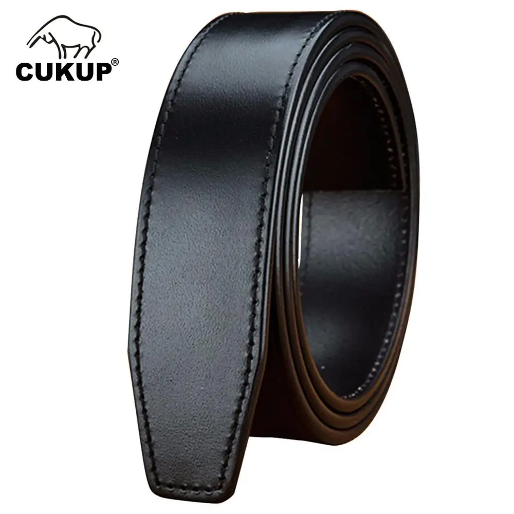 CUKUP 100% Solid Pure Quality Cowhide Leather Smooth Surface Automatic Style Belts Only for Men 35mm Width Without Buckle NCK631