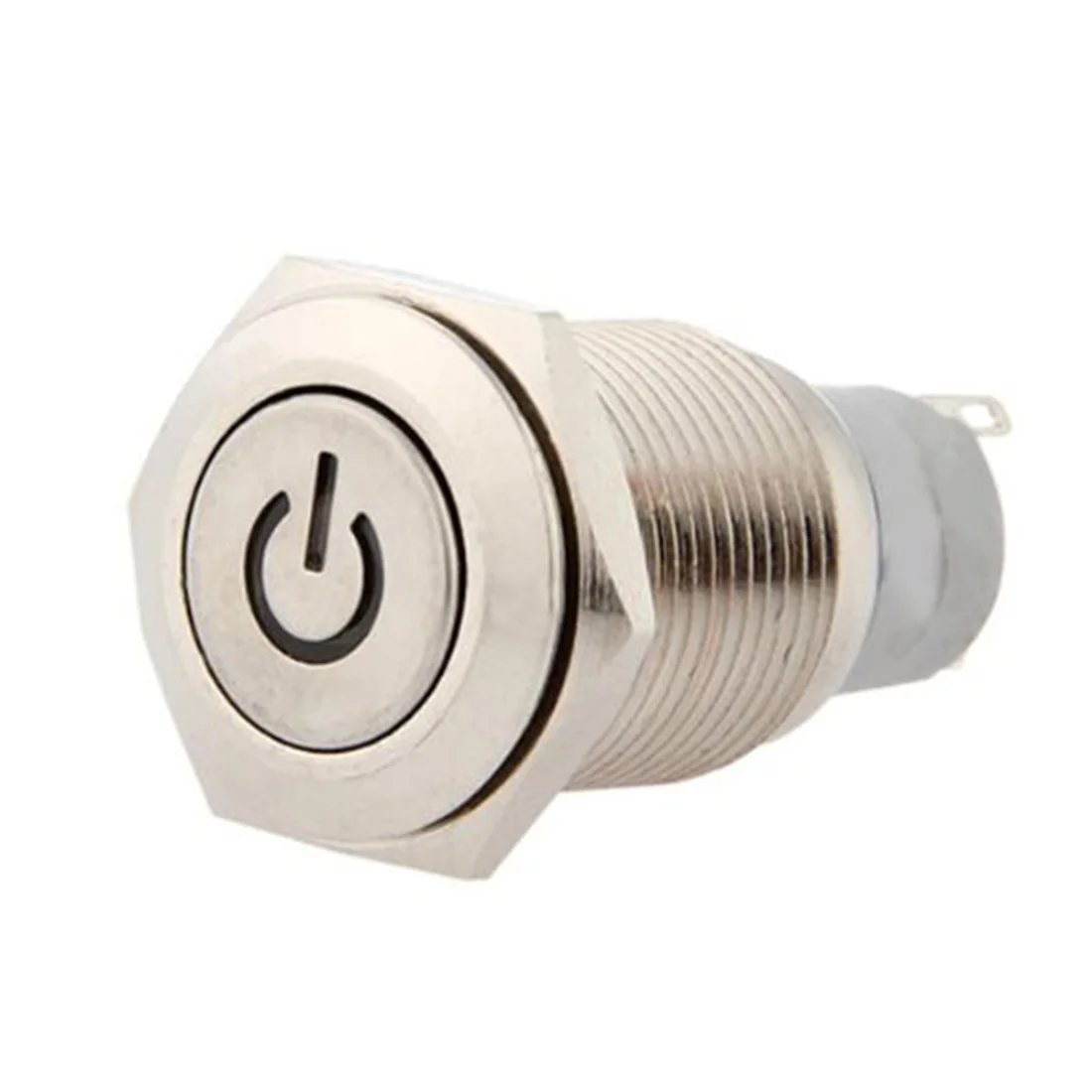 

Marsnaska Hot Sale 16mm Blue LED Self-locking Push Button Metal Switch For Car Auto Silver 12V