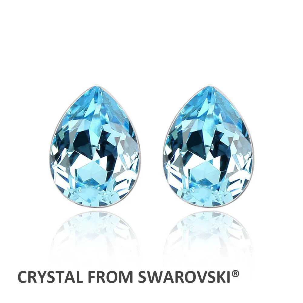 MS серьги-гвоздики Betti в форме груши с необычным камнем и кристаллами Swarovski для женщин, Лидер продаж, подарки для девочек, подарки на выпускной - Окраска металла: Aquamarine