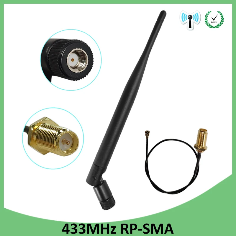 433Mhz Antenna 5dbi GSM 433 mhz RP-SMA Connector Rubber 433m Lorawan antenna+ IPX to SMA Male Extension Cord Pigtail Cable 433Mhz Antenna 5dbi GSM 433 mhz RP-SMA Connector Rubber 433m Lorawan antenna+ IPX to SMA Male Extension Cord Pigtail Cable