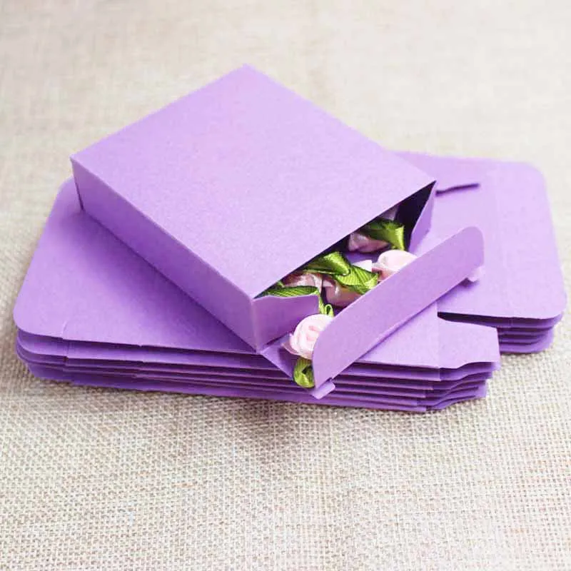 Новый пустой два размера Подарочная коробка конфет фиолетовый/синий/зеленый шкатулка для ювелирных изделий Сувениры и подарки коробка