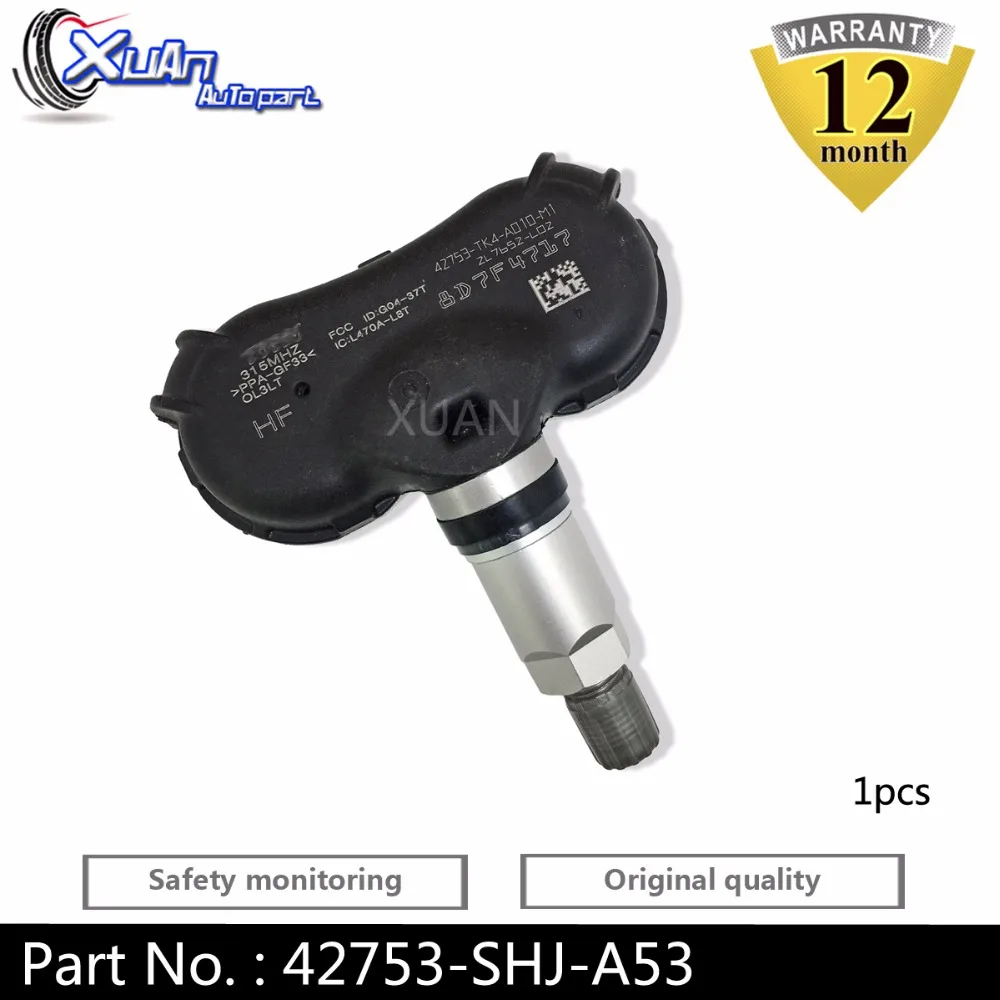 

XUAN 1 PCS Tire Pressure Monitor Sensor TPMS For Acura RL MDX TL TL-S Odyssey Touring Ridgeline VU Pilot 42753-SHJ-A53