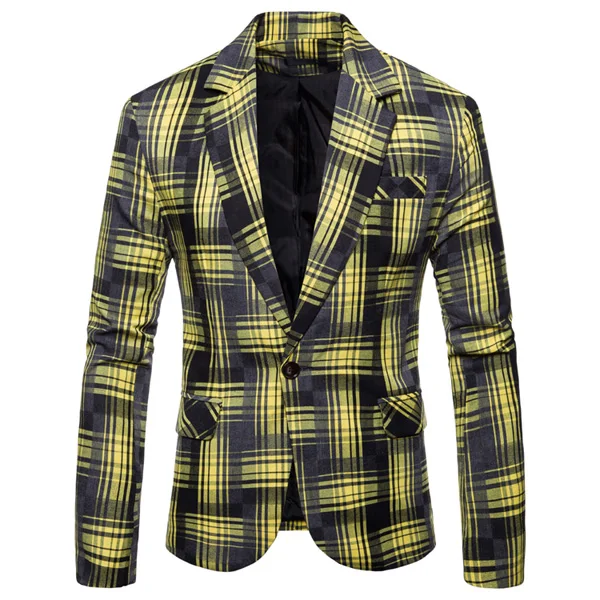 Gradient Designed Plaid Suit Men 2018 New Brand Single breasted Blazer ...