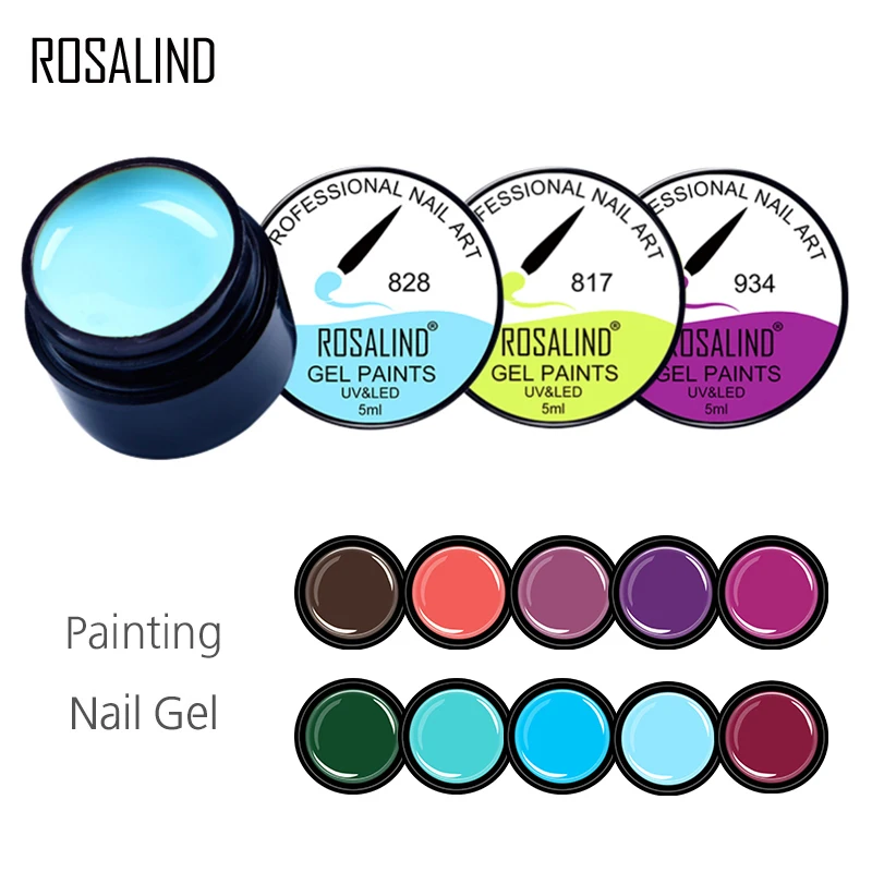 Гель ROSALIND 1 S 5 мл Гель-лак для ногтей чистые цвета УФ-Маникюр DIY акриловый гель