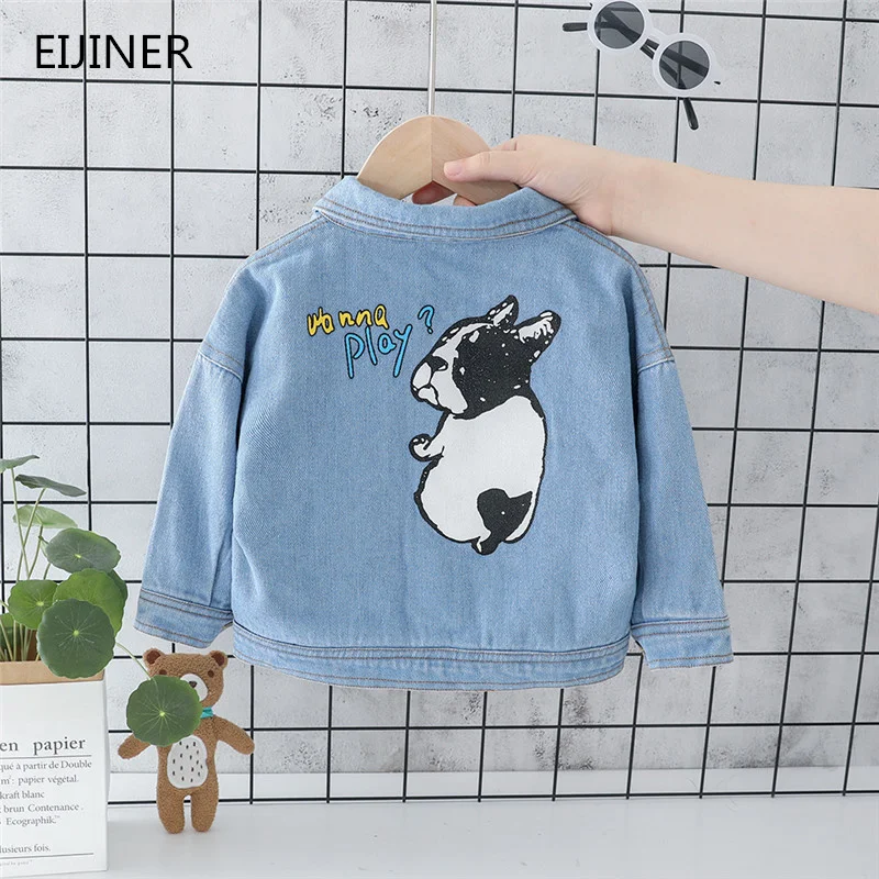 

1-4y Baby Girls Denim Jackets 2019 New Autumn Boys Coats and Jackets Children Jacket Cartoon Rabbit Coat Kids Windbreaker