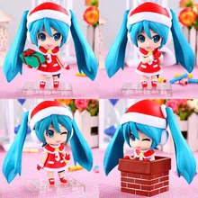 4 шт./компл. 10 см Рождественская версия Хацунэ Мику Окрашенные ПВХ фигурка игрушки Коллекционная фигурка