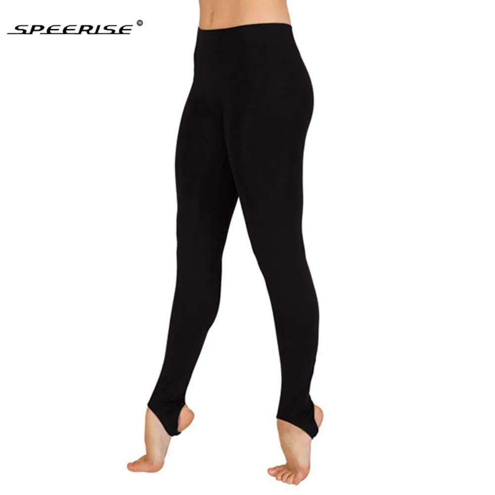 

Women Skinny Stirrup Mid Legging Black Ballet Dance Pants Megging Lycra Spandex Nylon Free Shipping