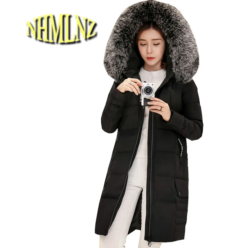 

Women Winter Jacket 2020 New Style Plus size Coat Elegant Down Cotton Overcoat Thick Warm Hooded Fur collar Jacket Female OK275