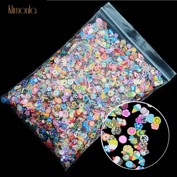 

1000pcs/pack 3D Soft Pottery Nail Art Decoration Fruit Feather Slices Nail Ornaments Decals DIY Nail Art Beauty Tools