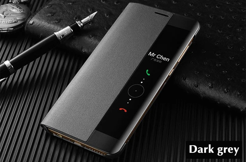 Smart View Flip Cover Auto Sleep Wake Up Phone Carrying Bag Scratch Resistant PU Leather Case For Huawei Mate 10 Mate9 Pro Cases
