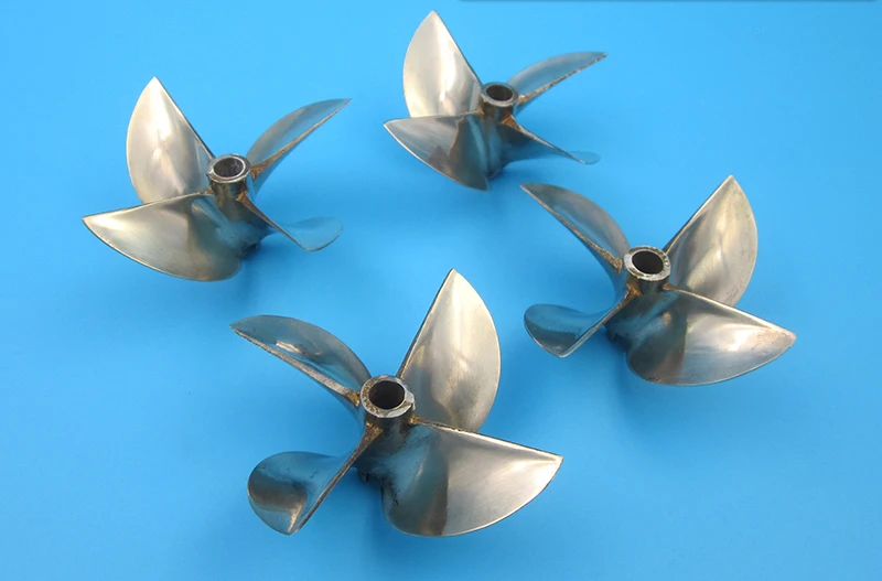 

1PC Gasoline 6717 Propellers 4-blade CW CCW Copper Propeller Positive/Reverse P1.7 6.35mm Hole Aperture Props for RC Jet Boats