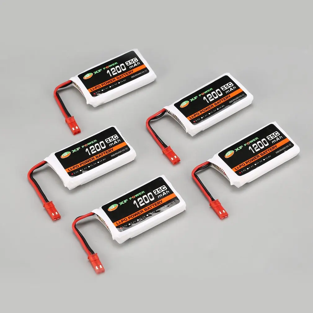 

5pcs 3.7V 1200mAh 25C Lipo Battery JST Plug with 6-port USB Charger For Syma X5HC X5HW Drone Quadcopter Model RC Battery Accs