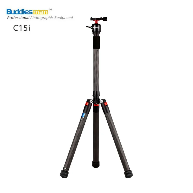 

Buddiesman C15i Carry Lightweight Portable Fold-type Carbon Fibre Tripod,Mini Tripod carbon fiber Tripod With center axis
