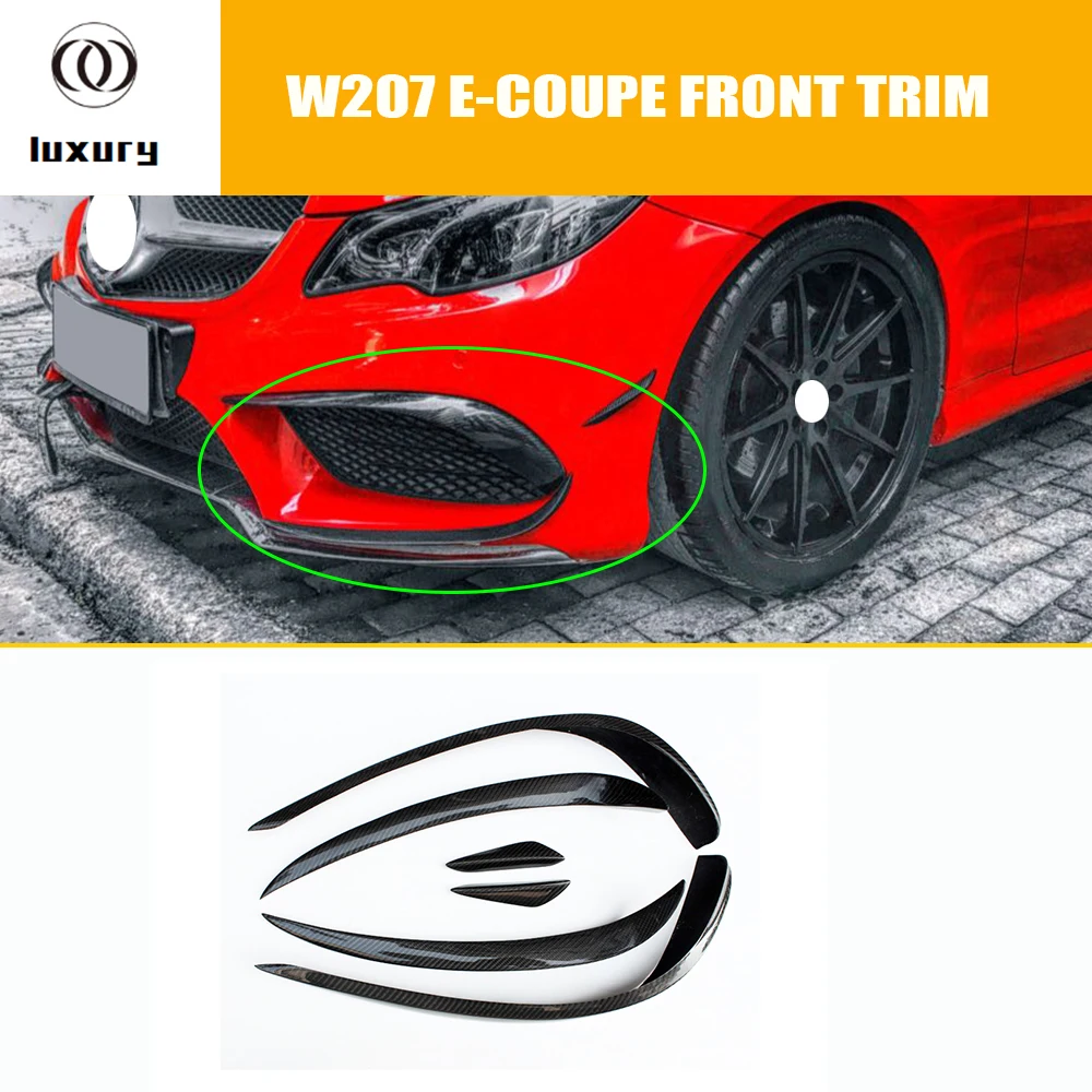 

Передний бампер из углеродного волокна разделитель обшивки для Benz W207 C207 E200 E300 E350 2 двери с папосылка том Amg 2014 - 2016