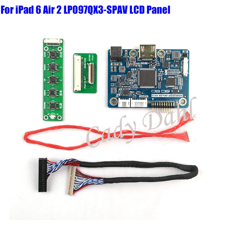HDMI LVDS Плате Контроллера для iPad 6 Воздуха 2 9.7 дюйм(ов) LP097QX3-SPAV 1536X2048 EDP Сигнала 4 Полос