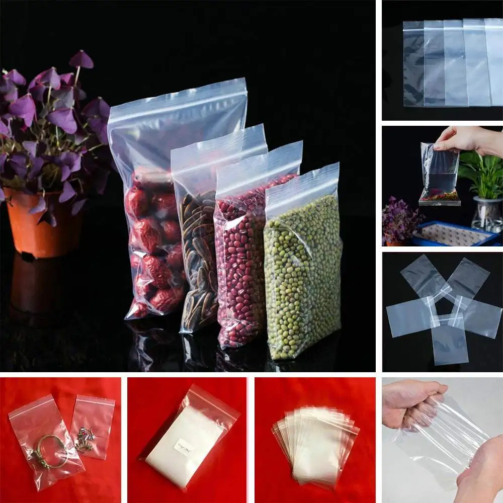 1000 2x3 /4*6cm Clear Reclosablel Zip Lock Poly Bag Transparent Jewelry Plastic Small Storage | Дом и сад