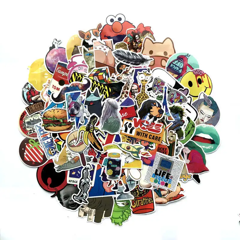 TD ZW 100 PCS Stickers For Laptop Skateboard Luggage Car Styling Bike JDM Doodle Decals Cool 4